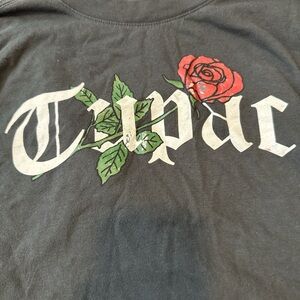 GAP Black Tee with Red Rose Graphic